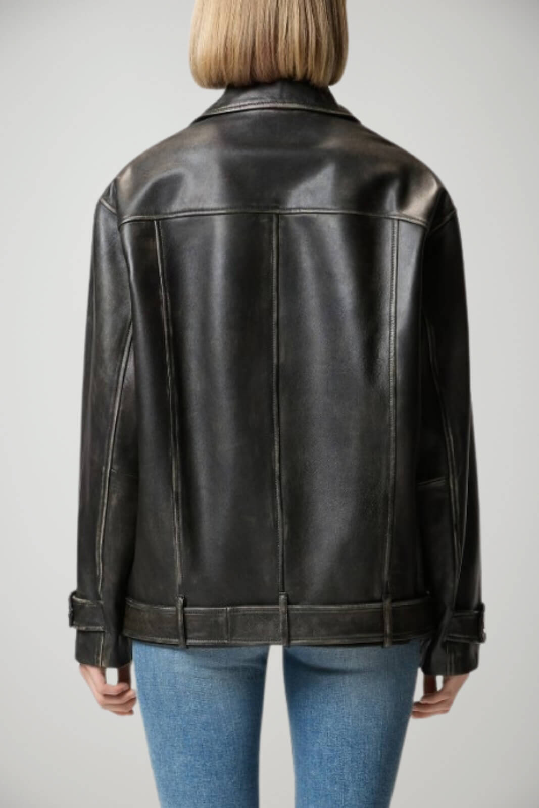 Biker da donna Pinko in pelle effetto invecchiato retro