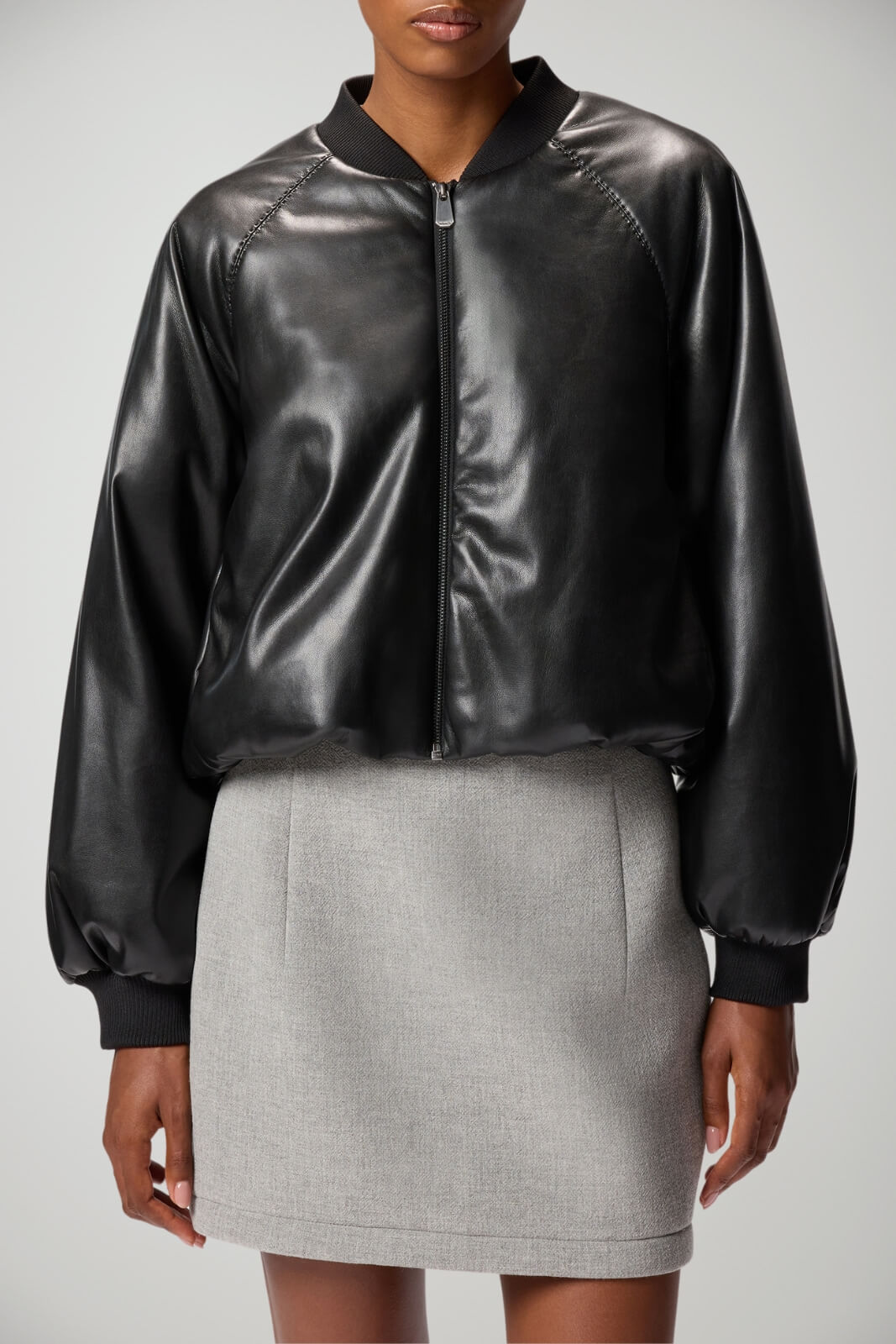 Bomber da donna Pinko in ecopelle crop fronte 1