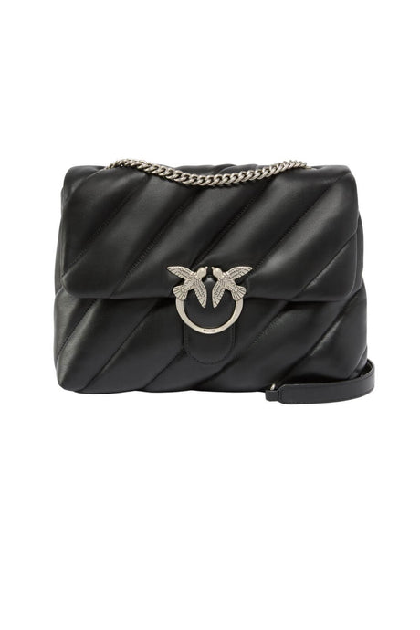 borsa pinko trapuntata nero argento