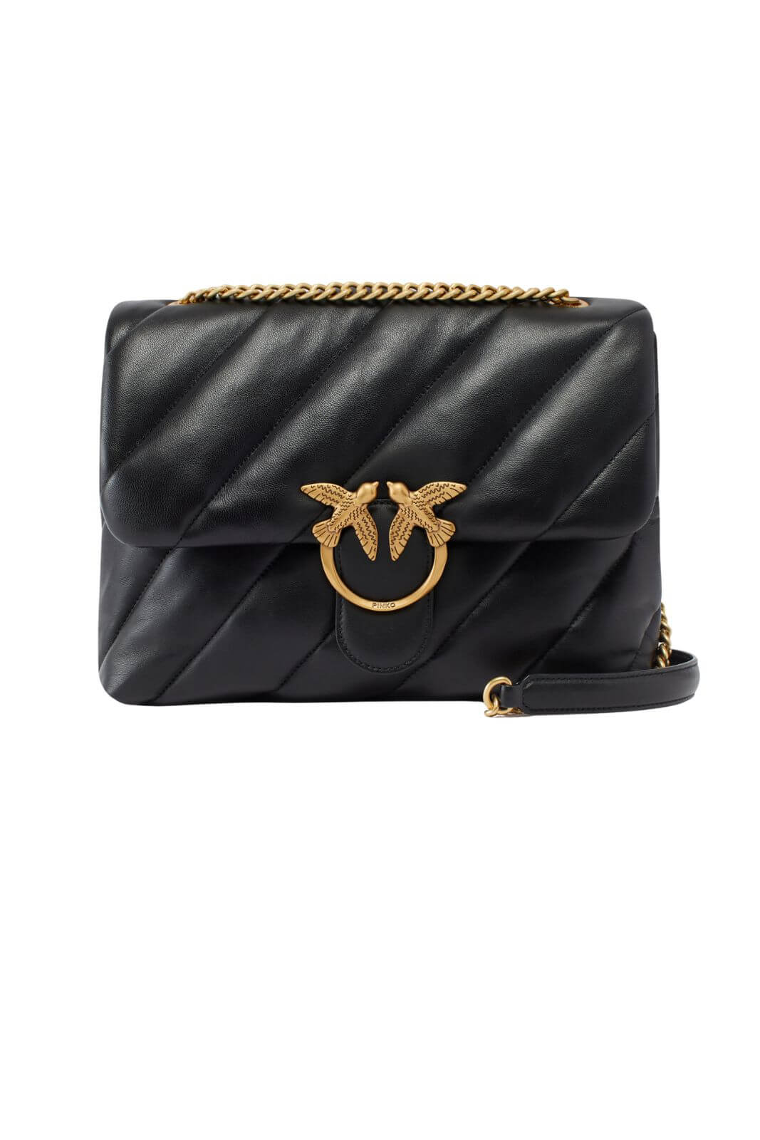 borsa pinko trapuntata nero oro