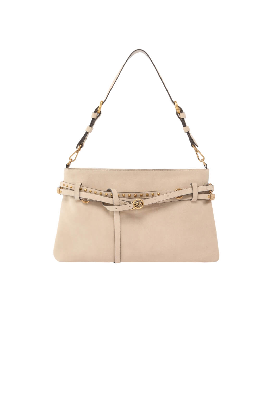 Borsa da donna Pinko in suede con cinture borchiate