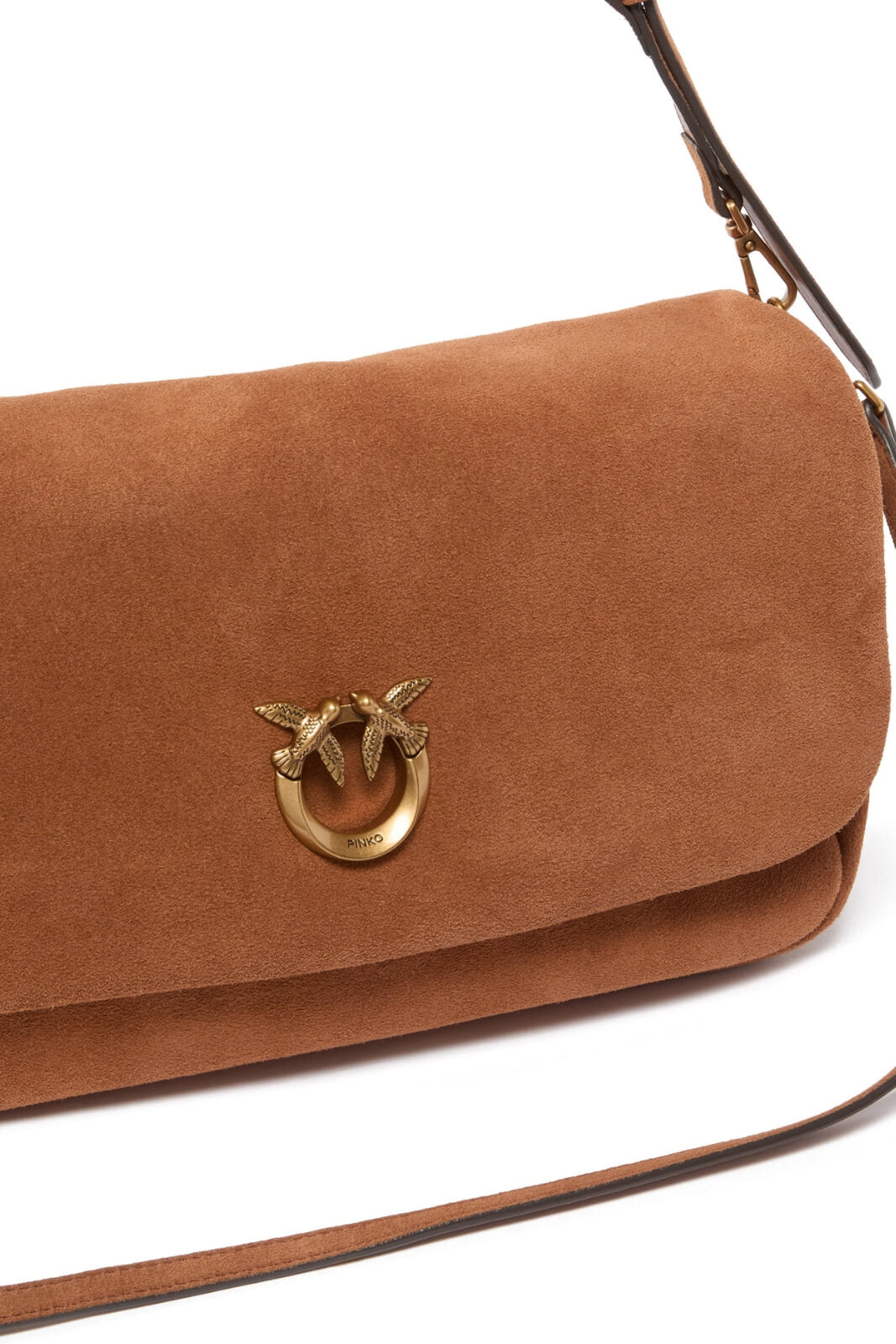 Borsa da donna Pinko a tracolla in camoscio con logo