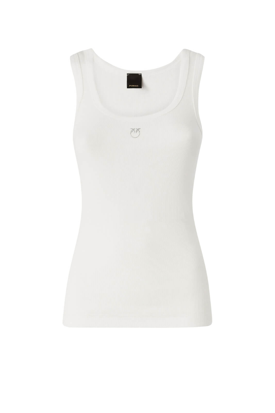 Canotta da donna Pinko smanicata con logo in vernice