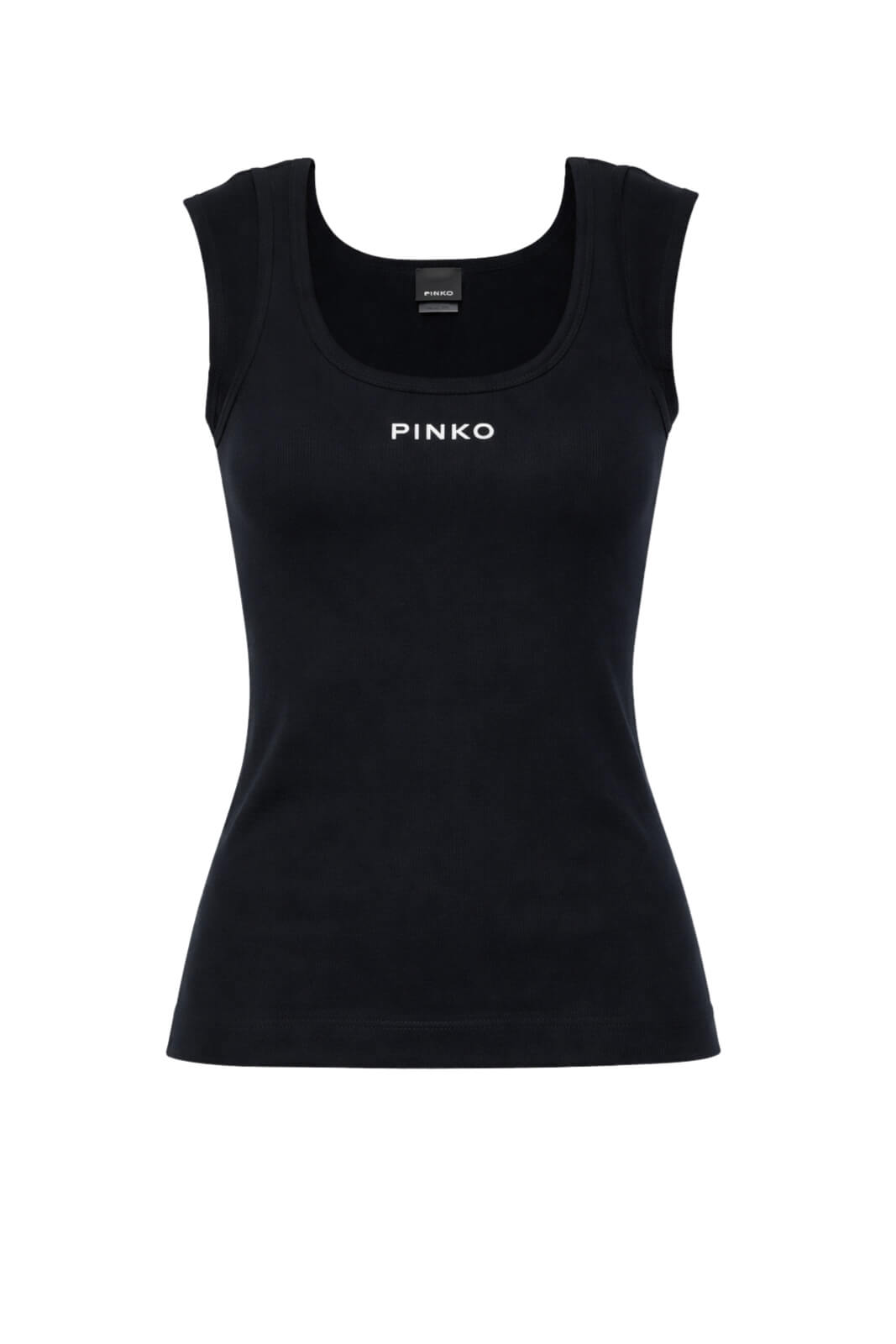 Canotta da donna Pinko a costine con logo centrale