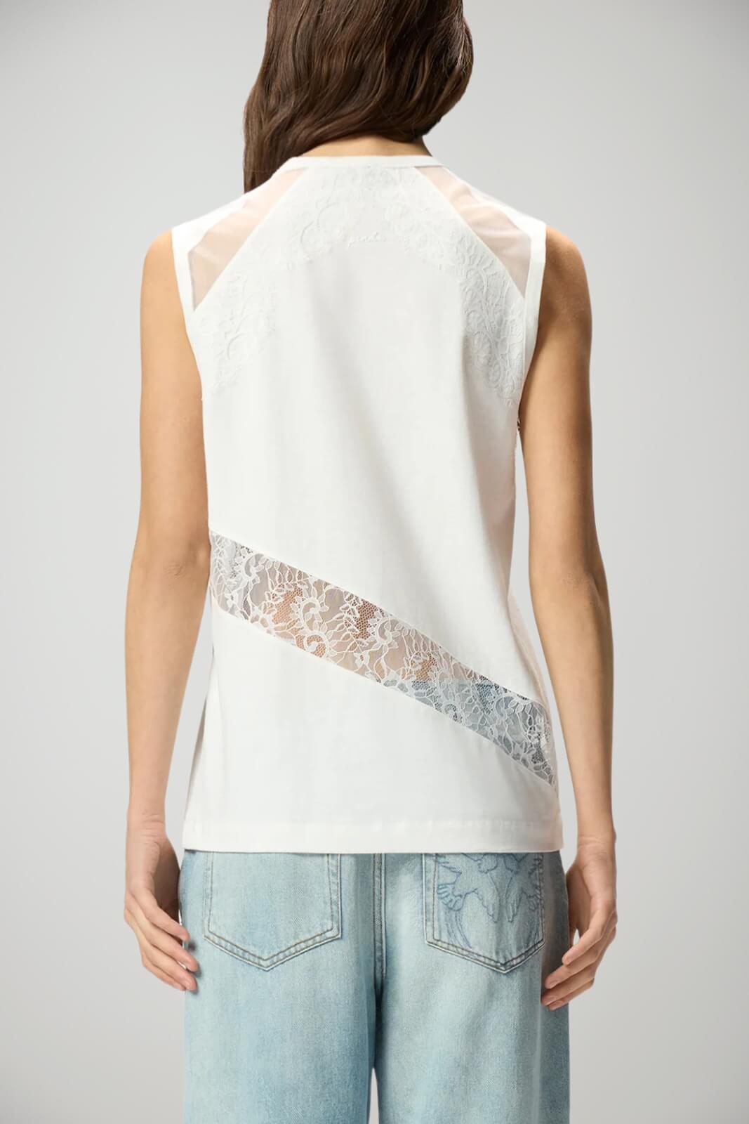 Canotta da donna Pinko smanicata con inserto in pizzo