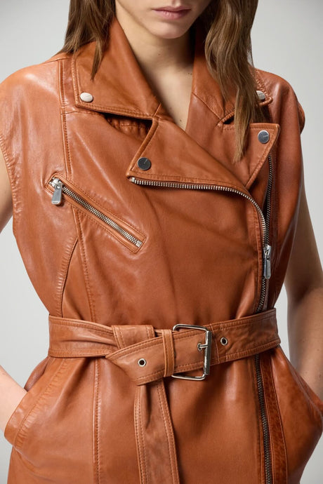 Pinko Biker Donna Smanicato in pelle