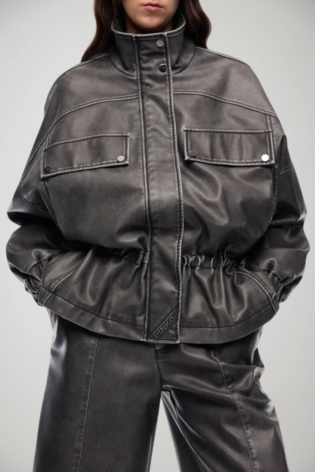 Pinko Caban Donna in ecopelle Oversize