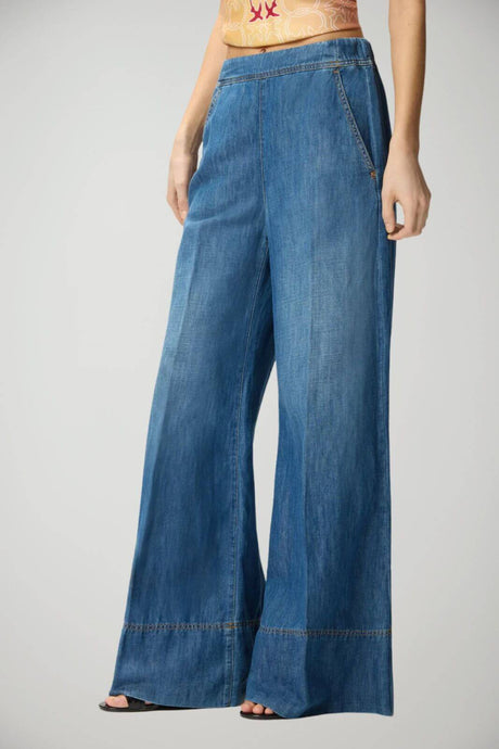 Pinko Jeans Donna Wide Leg in misto lino