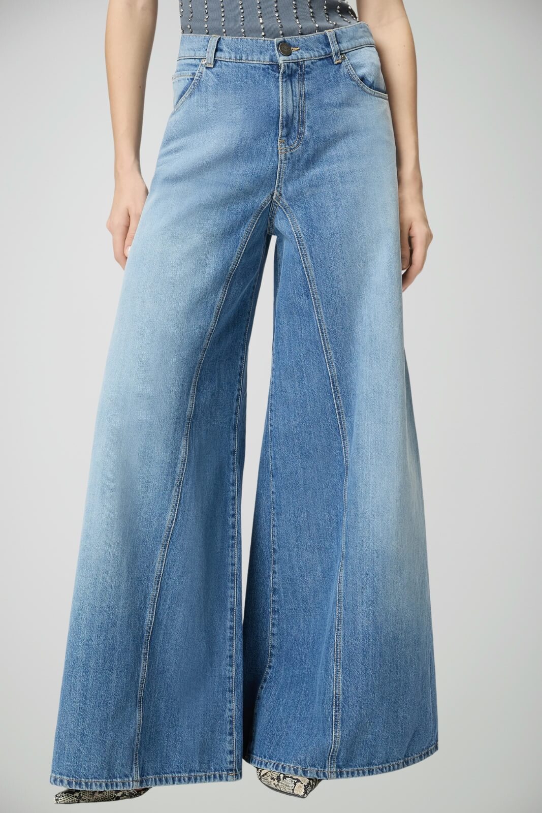 Jeans da donna Pinko wide leg cinque tasche