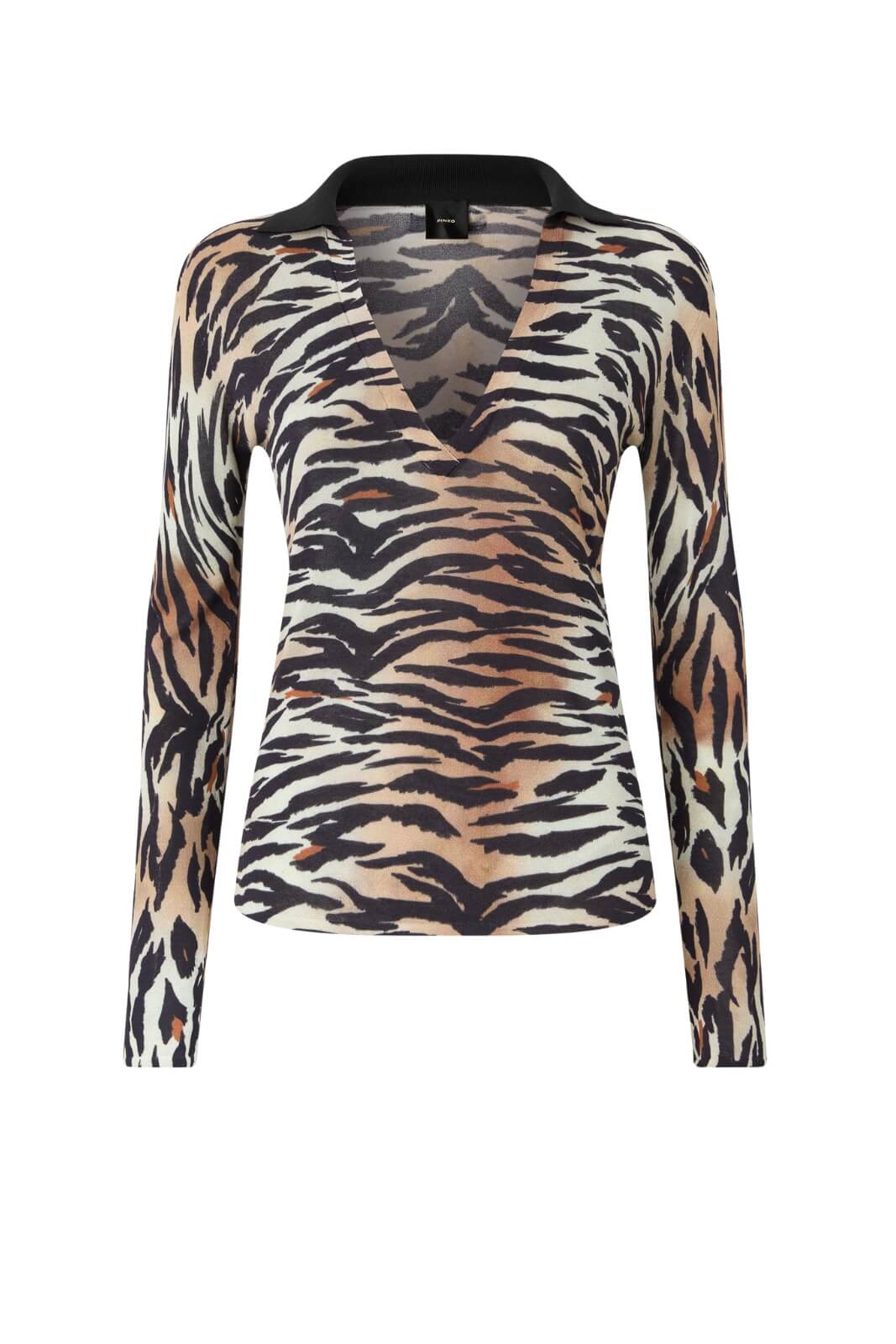 Maglia da donna Pinko a stampa animalier con collo a V