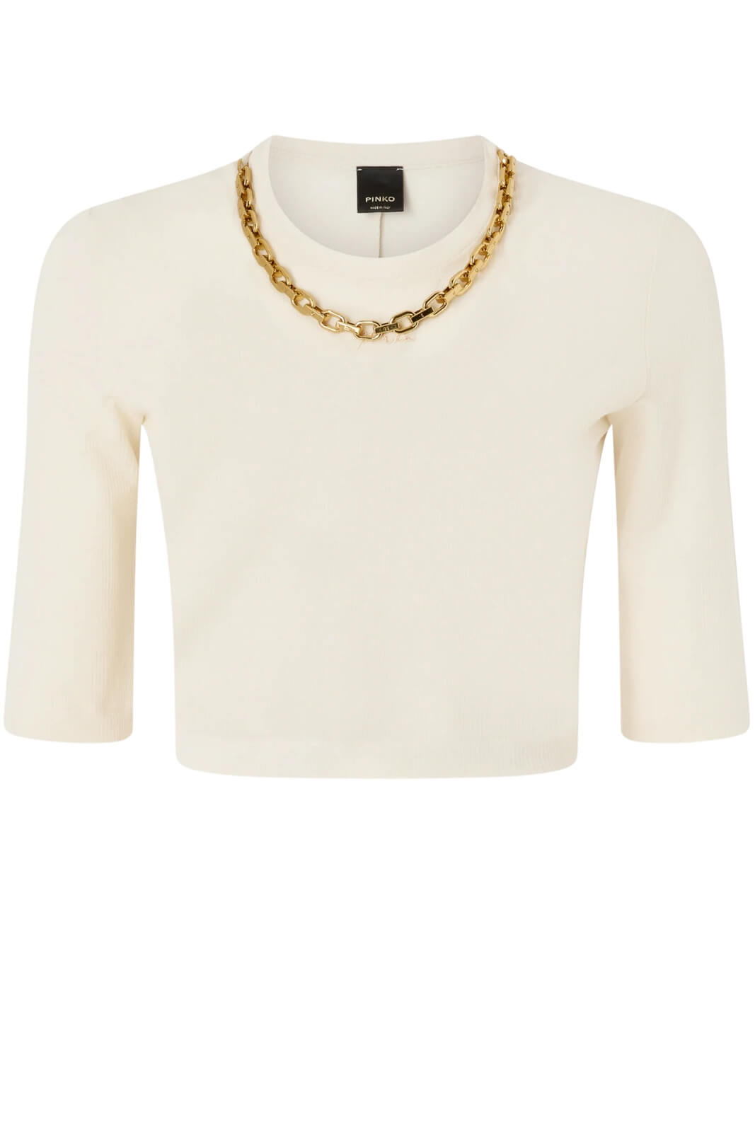 Maglia da donna Pinko a costine con catena al collo
