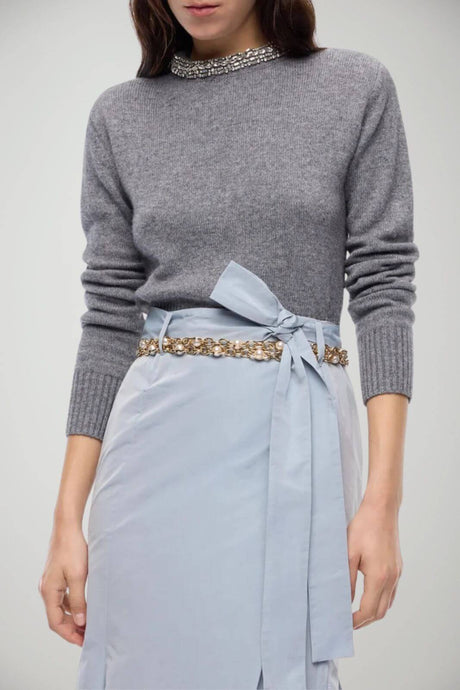 Pinko Maglia Donna con collo gioiello / Grigio