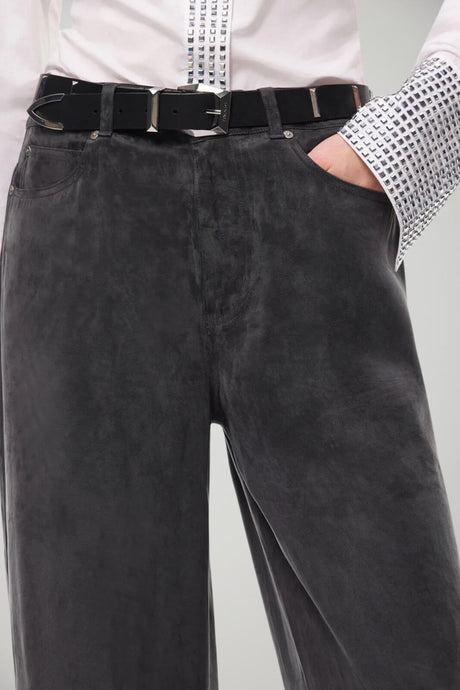 Pinko Pantaloni Donna a palazzo in twill di cupro