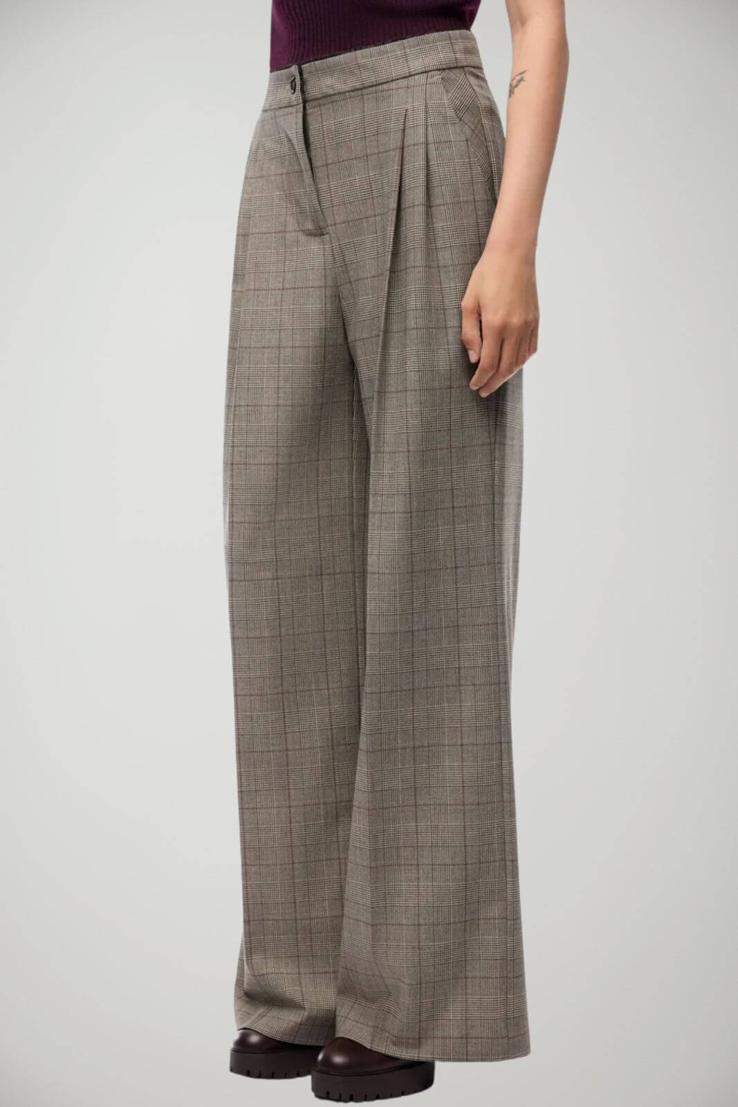 Pinko Pantaloni Donna palazzo a quadri