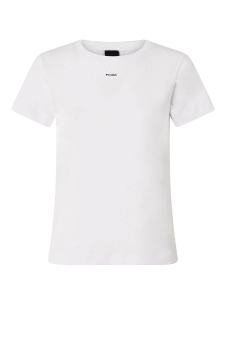 T-shirt da donna in cotone maniche corte Pinko basico fronte