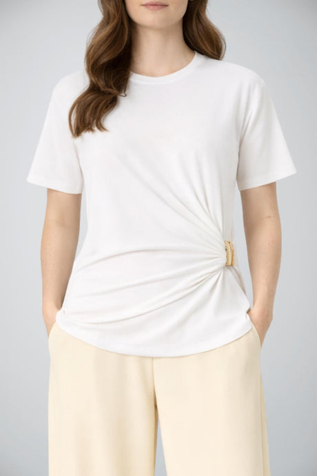 T-shirt da donna Pinko con morsetto e drappeggio sul fianco