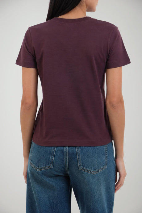 Pinko T-shirt Donna con logo gommato / Bordeaux