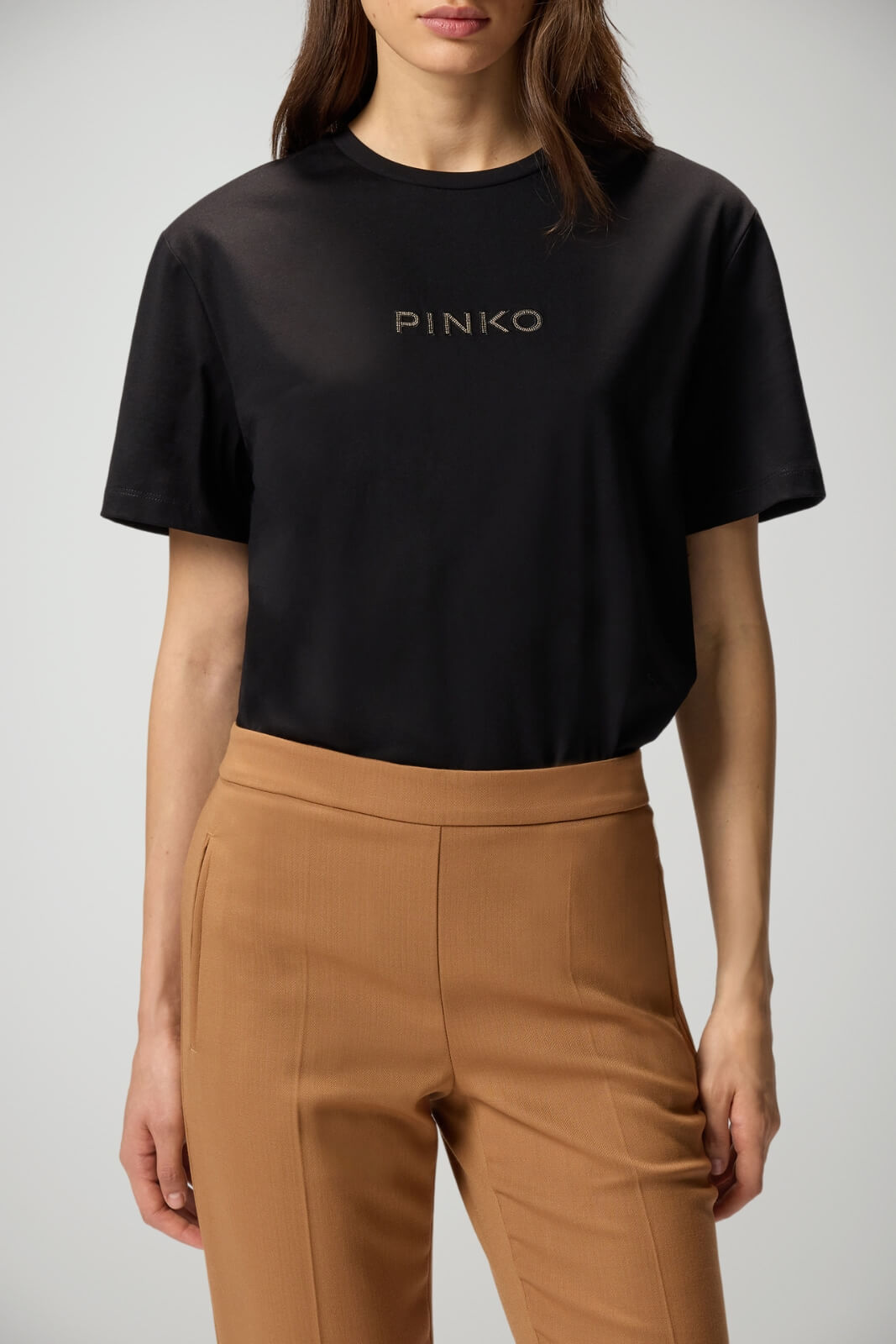 T-shirt da donna Pinko Strepitoso con strass fronte 1