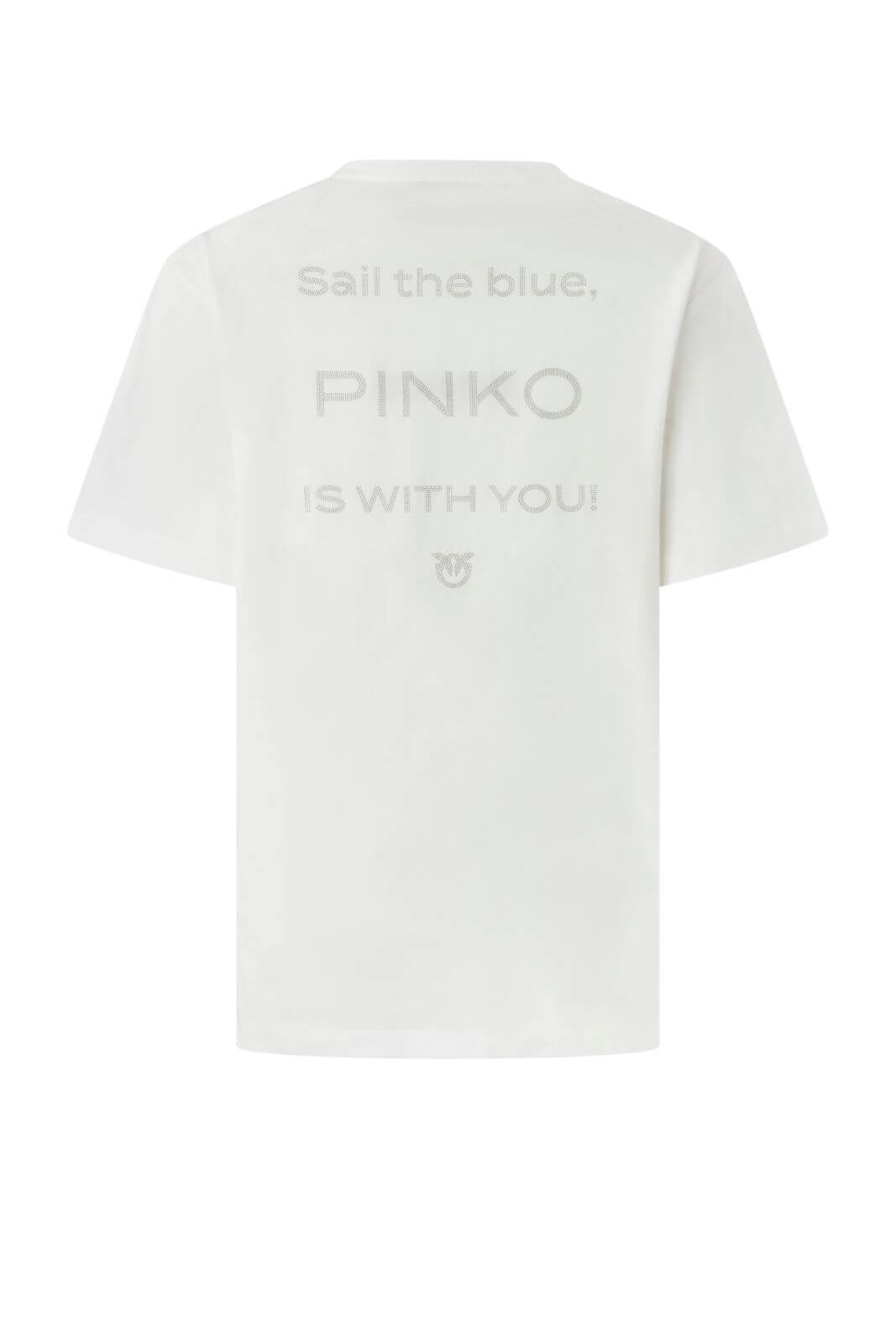 T-shirt donna Pinko maniche corte con strass retro
