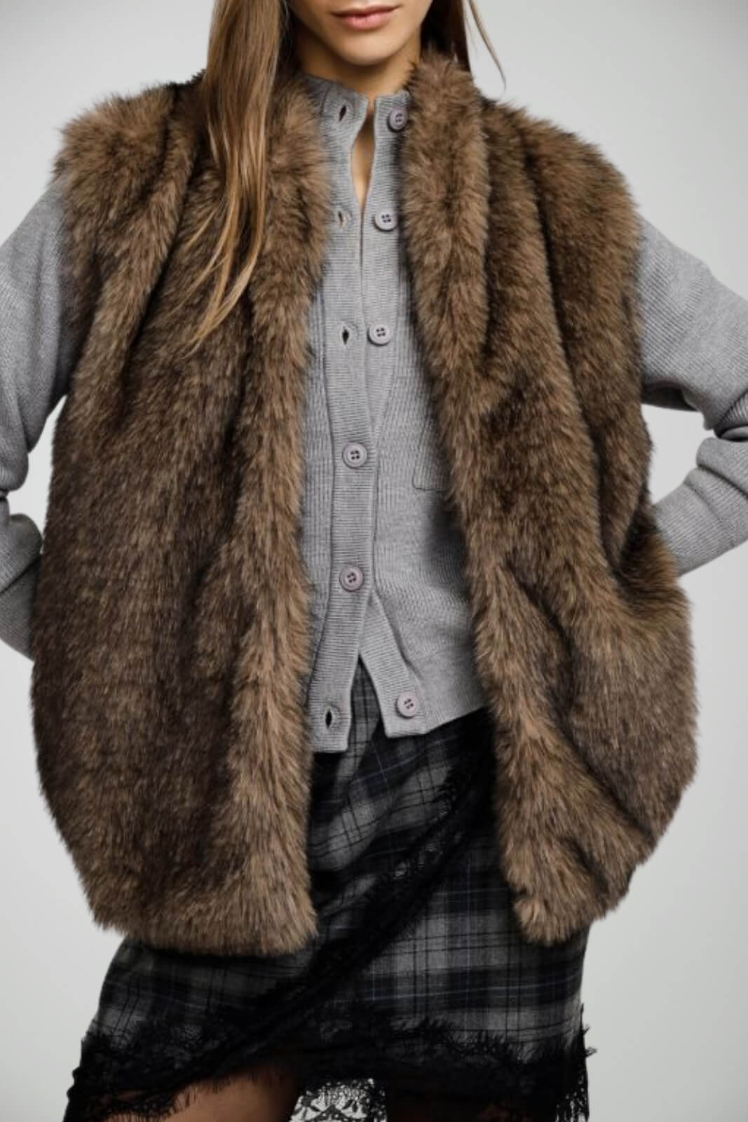 Gilet da donna Please in pelliccia sintetica