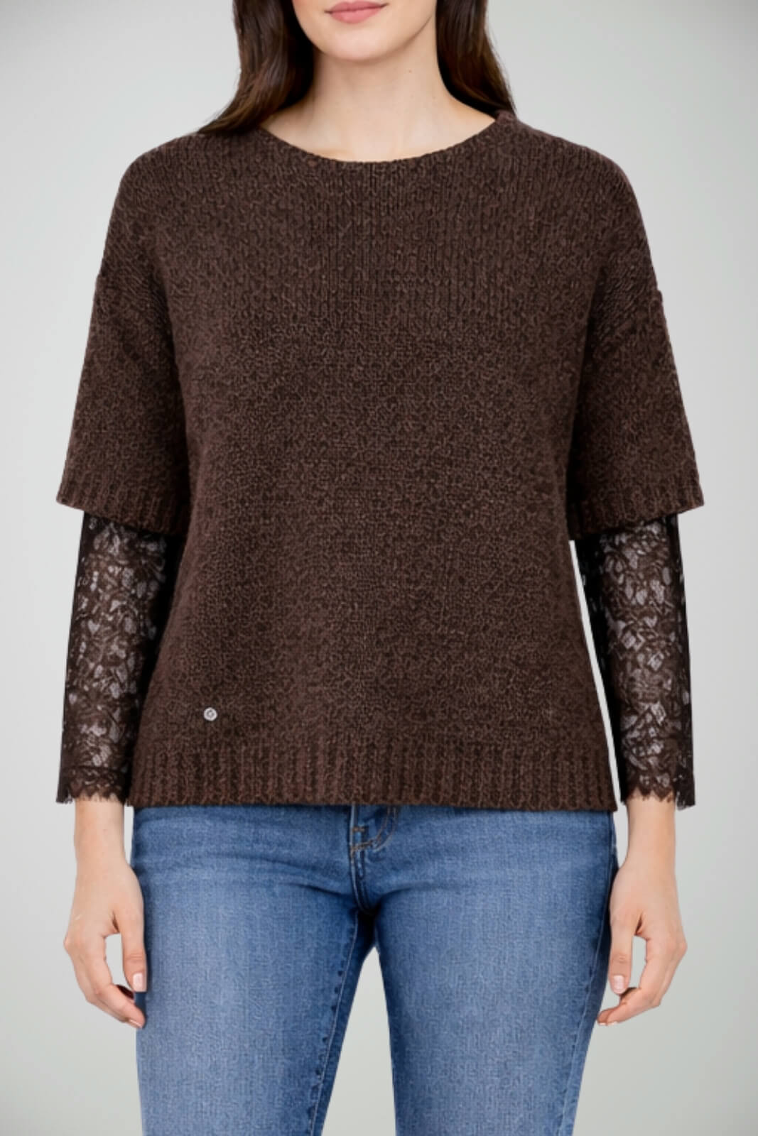 Maglione da donna Please con maniche in pizzo
