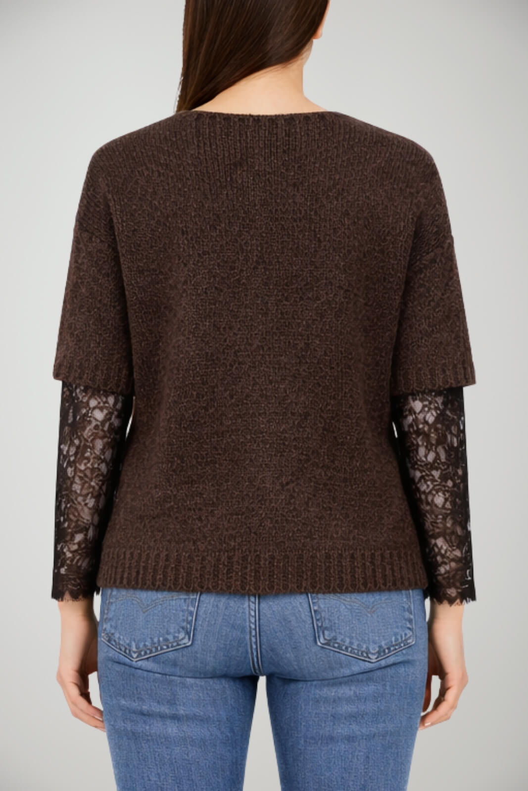 Maglione da donna Please con maniche in pizzo