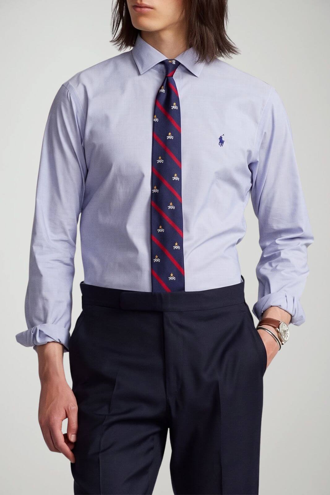 Polo Ralph Lauren Camicia Uomo Custom Fit Stretch / Azzurro