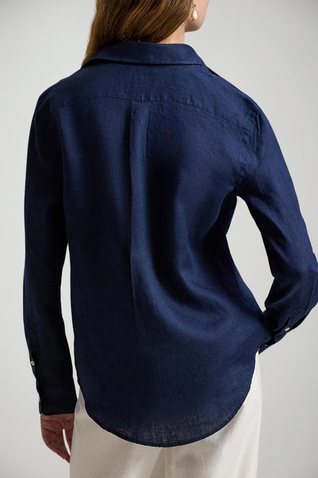 Polo Ralph Lauren Camicia Donna in lino navy