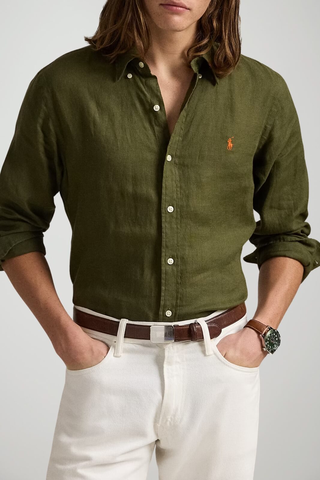 Polo Ralph Lauren Camicia Uomo in Lino