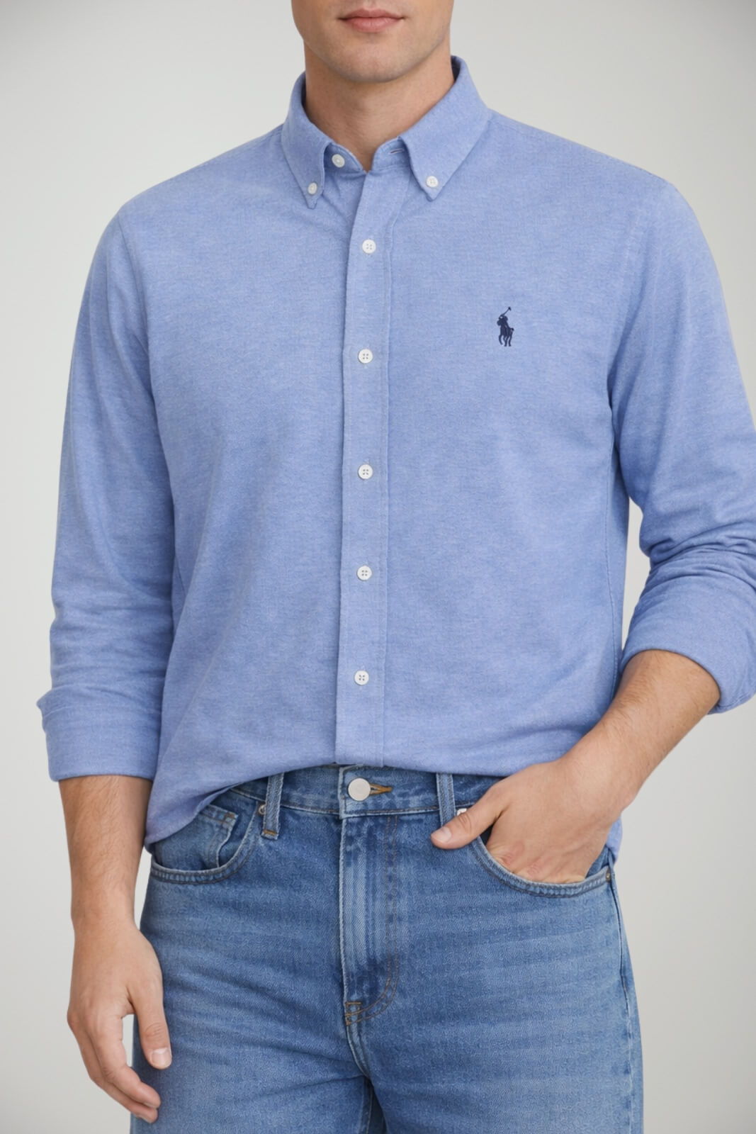 Polo Ralph Lauren Camicia Uomo in piquè sky