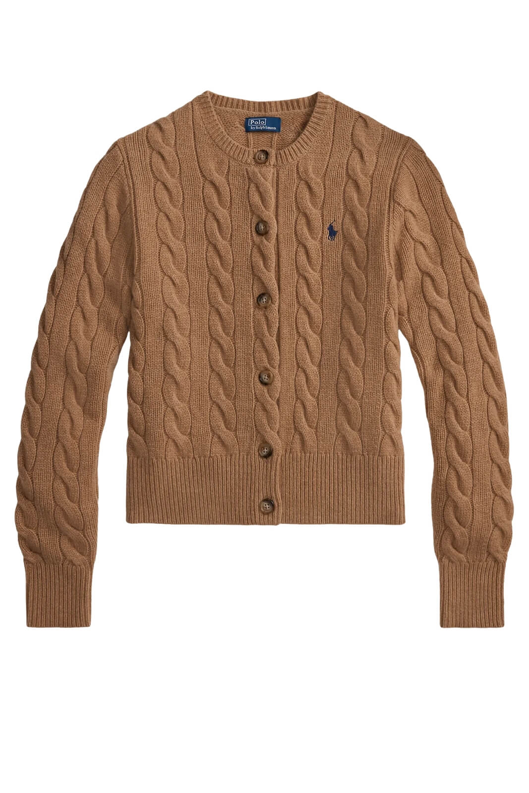 Polo Ralph Lauren Cardigan Donna a trecce / Cammello