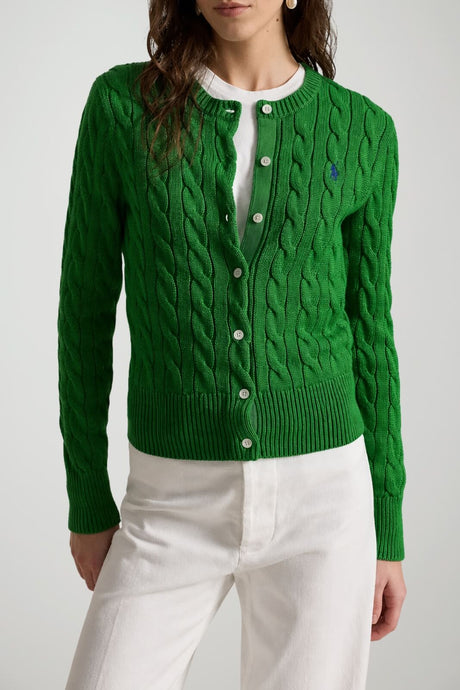 Polo Ralph Lauren Cardigan Donna a trecce / green