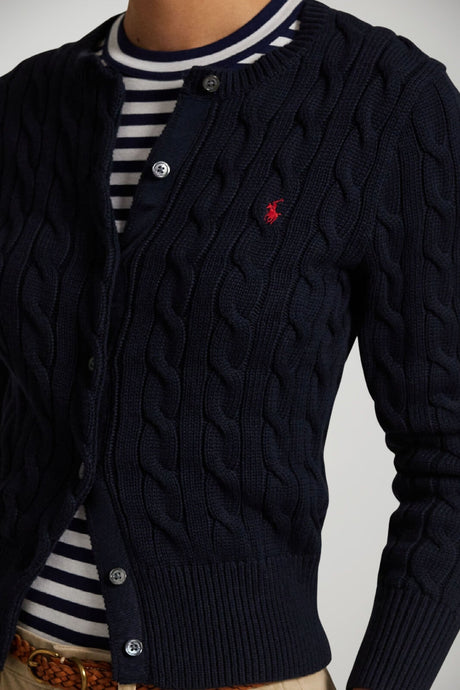 Polo Ralph Lauren Cardigan Donna a trecce / navy