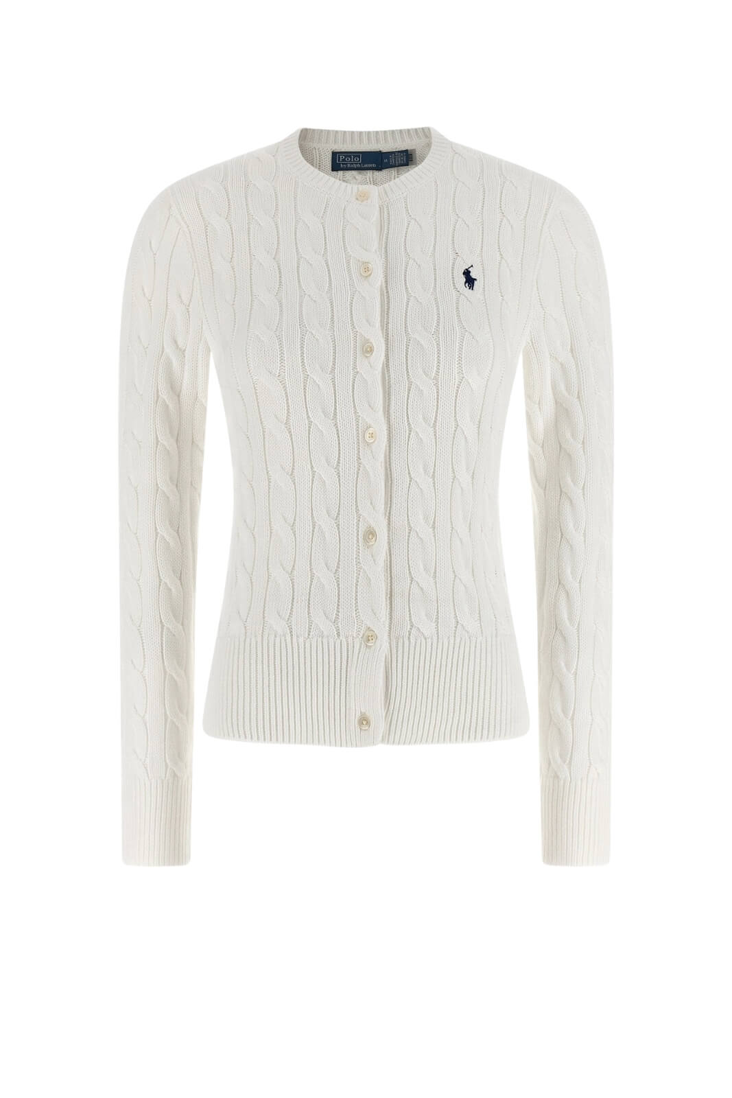 Polo Ralph Lauren Cardigan Donna a trecce / white