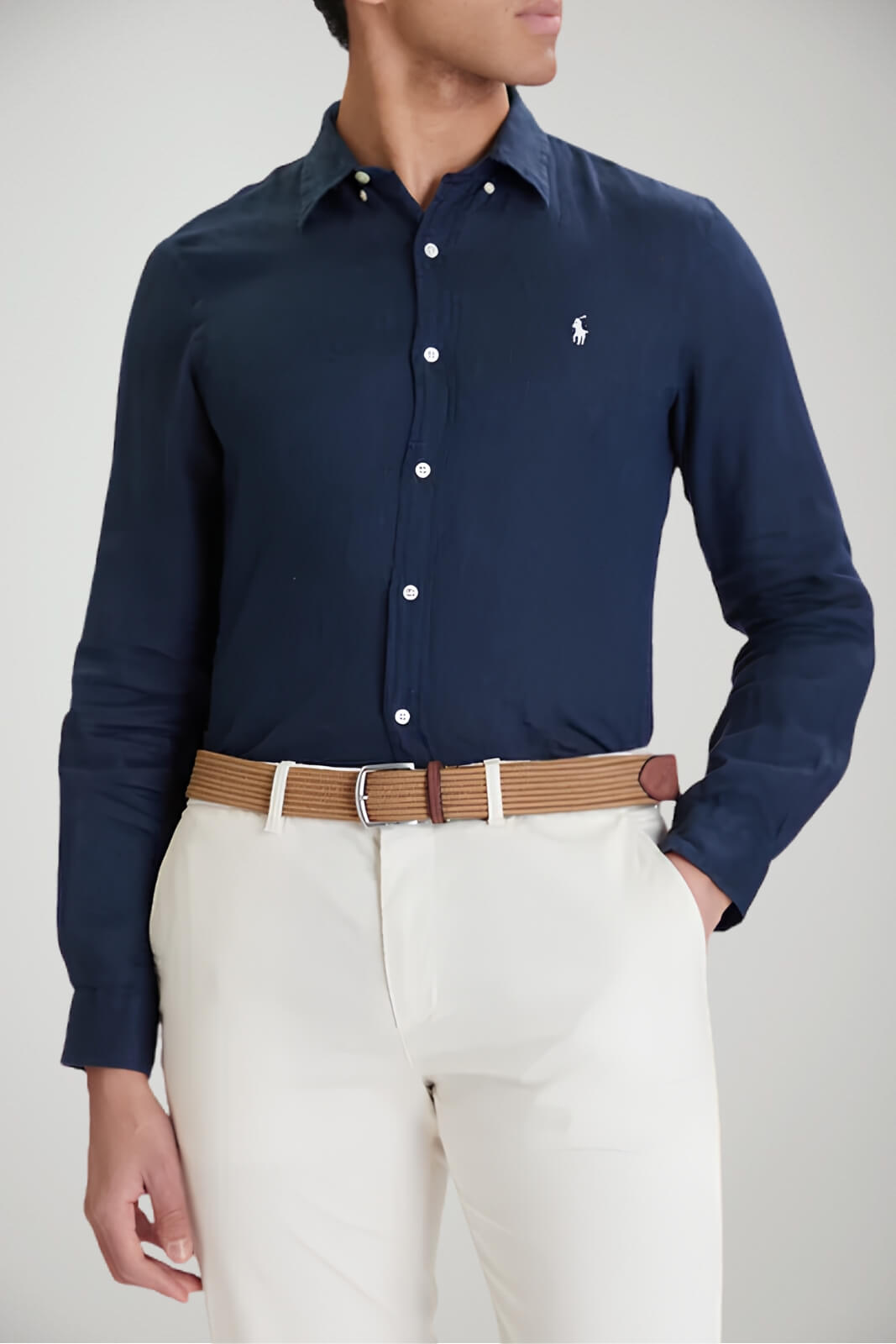 Camicia da uomo Polo Ralph Lauren in lino con logo