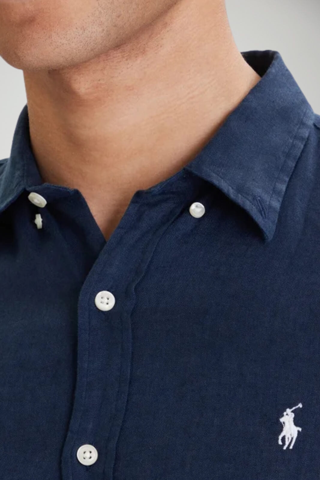 Camicia da uomo Polo Ralph Lauren in lino con logo