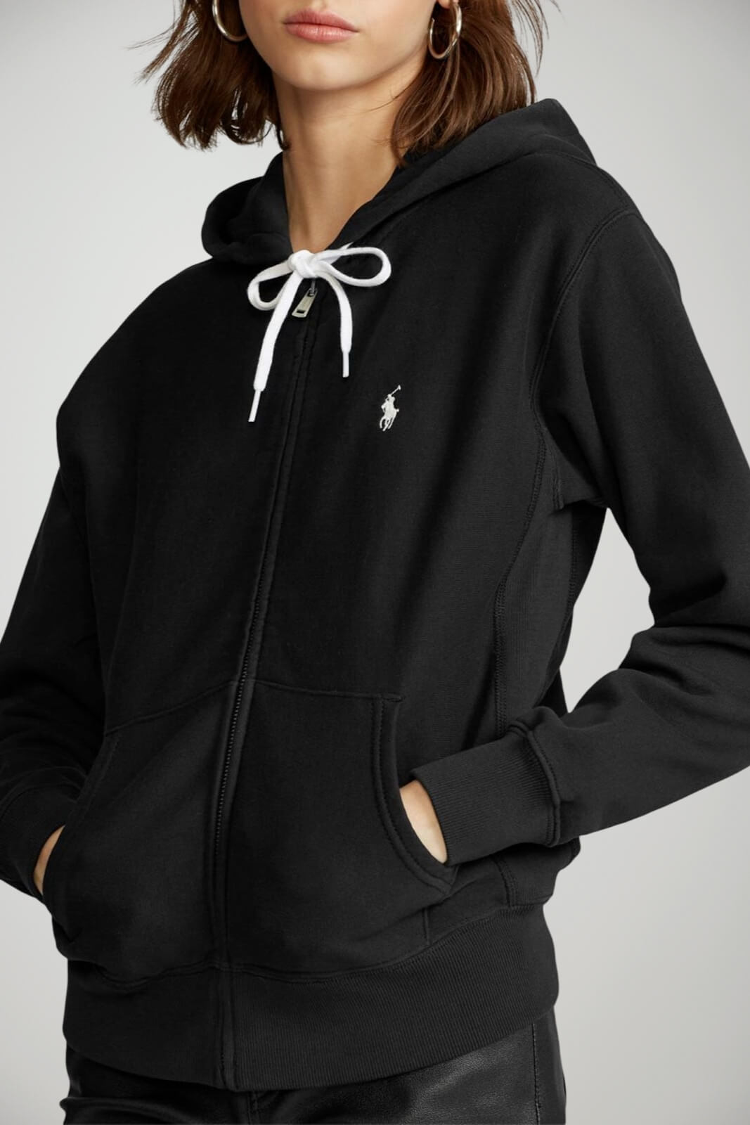 Felpa Polo Ralph Lauren da donna con zip e cappuccio fronte 1