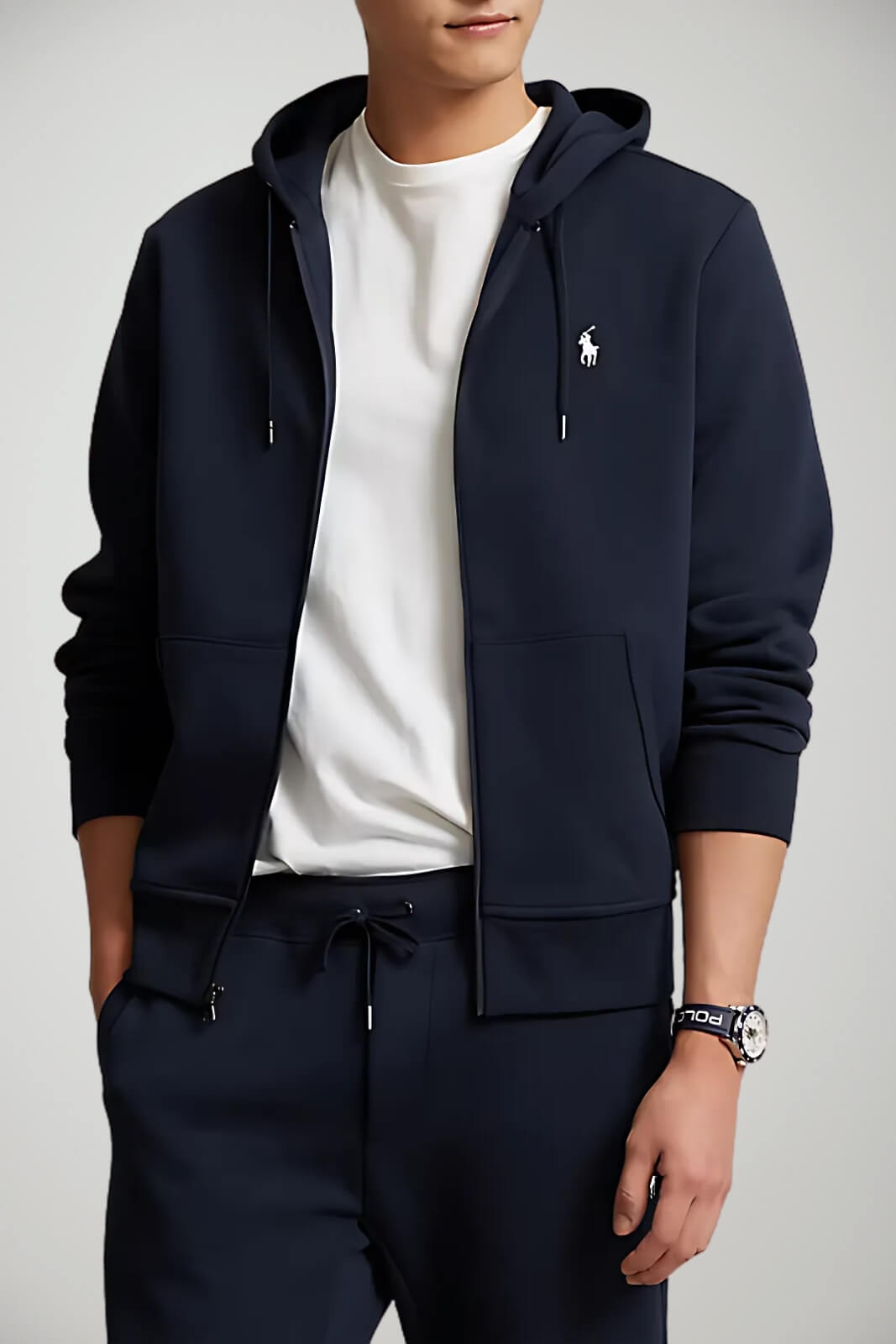 Felpa da uomo Polo Ralph Lauren con cappuccio e zip fronte 1