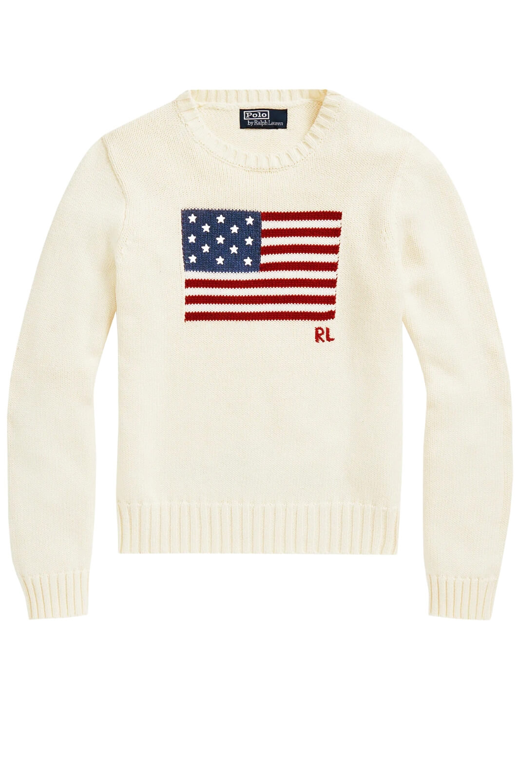 Maglione da donna Polo Ralph Lauren con bandiera e logo fronte