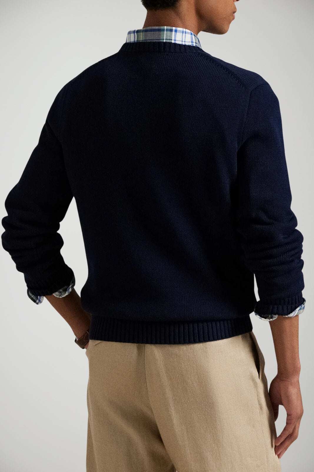 Maglia da uomo Polo Ralph Lauren in cotone a girocollo con logo retro