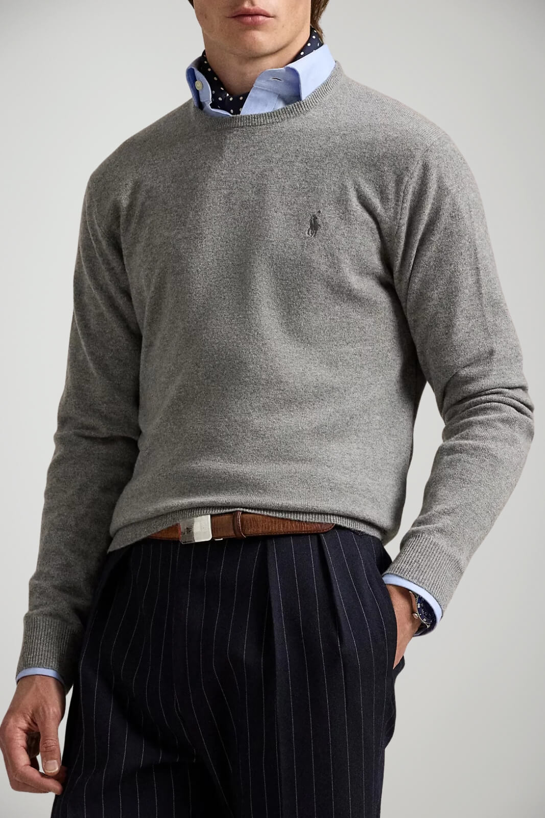 Maglione da uomo Polo Ralph Lauren in lana tinta unita fronte 1