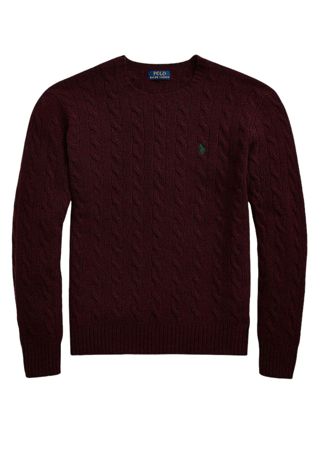 Polo Ralph Lauren maglia uomo a trecce lana e cashmere / Bordeaux