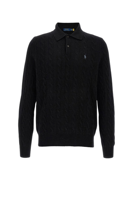 Maglia uomo Polo Ralph Lauren a trecce con collo classico e logo fronte