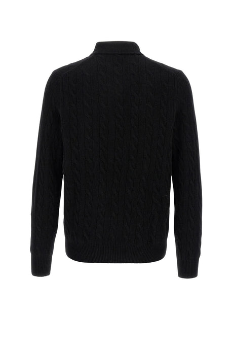 Maglia uomo Polo Ralph Lauren a trecce con collo classico e logo retro