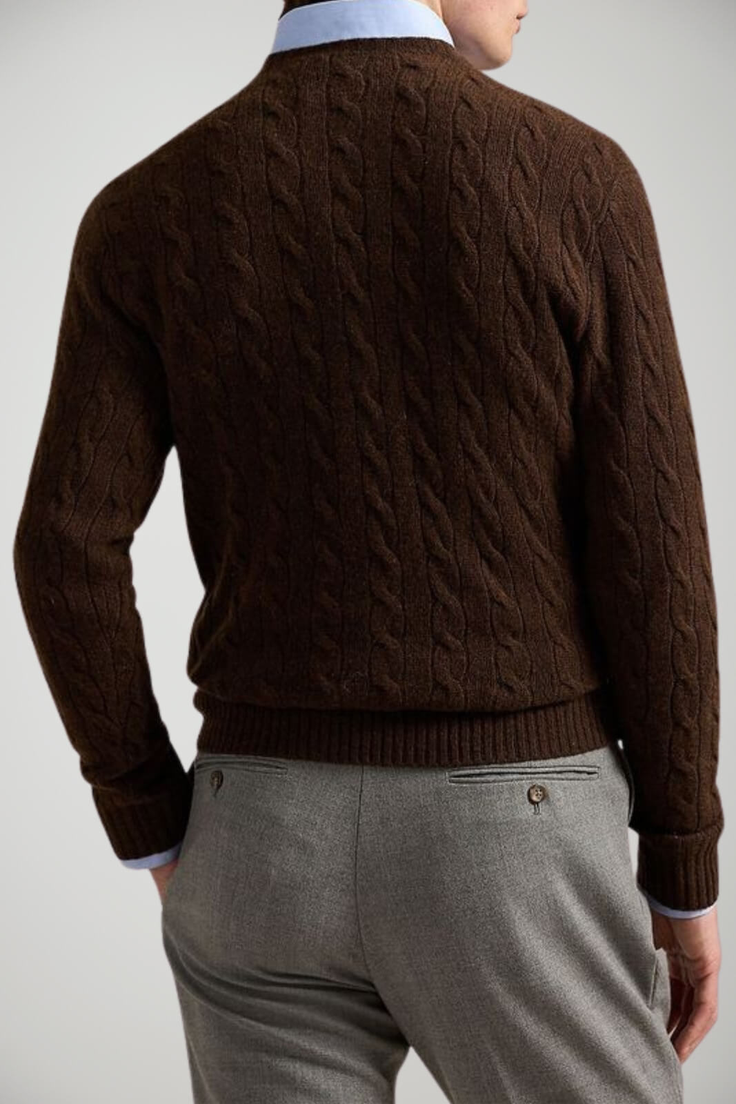 Maglione da uomo Polo Ralph Lauren a trecce in lana e cashmere retro