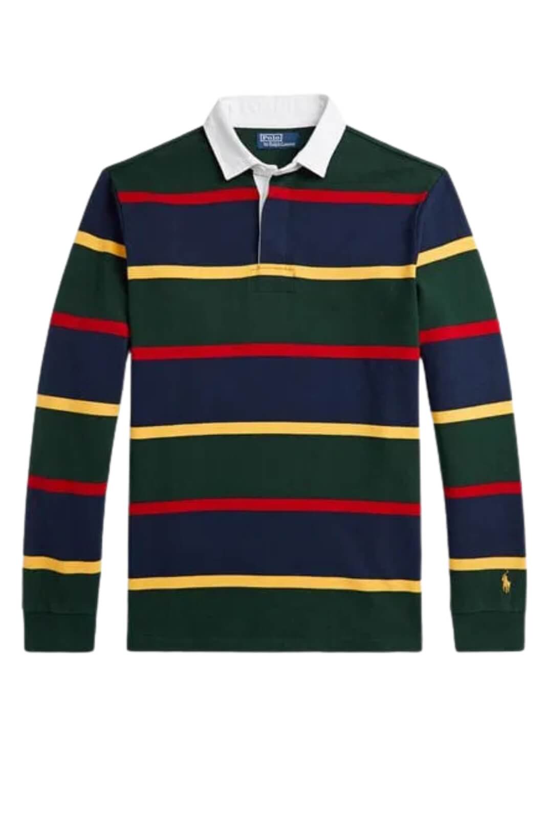 Polo maniche lunghe da uomo Polo Ralph Lauren a righe multicolore fronte