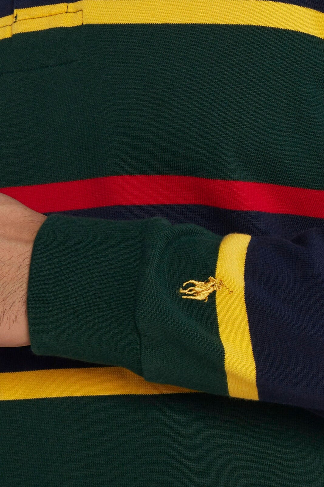 Polo maniche lunghe da uomo Polo Ralph Lauren a righe multicolore dettaglio