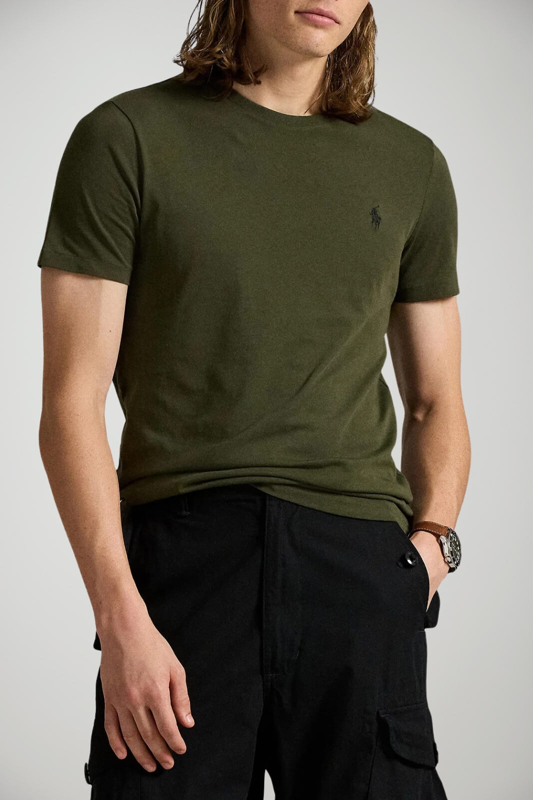 T-shirt da uomo Polo Ralph Lauren in cotone mezze maniche fronte 1