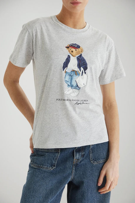 T-shirt da donna Polo Ralph Lauren a maniche corte con stampa orsetto