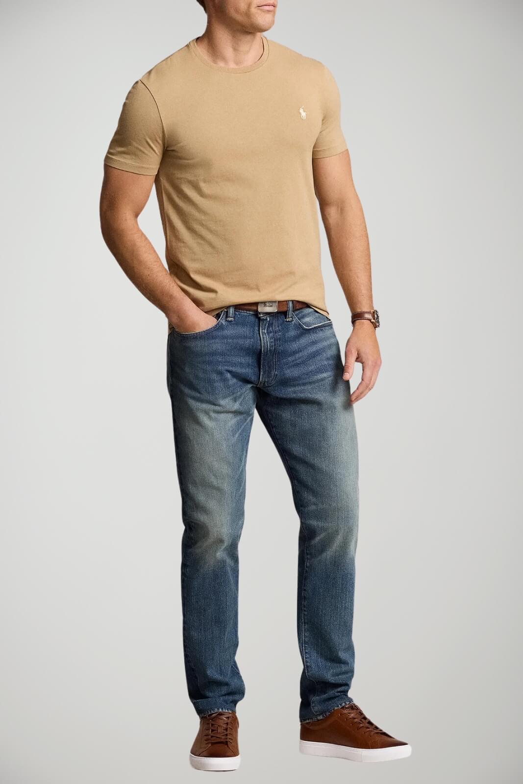 T-shirt da uomo Polo Ralph Lauren in cotone tinta unita outfit